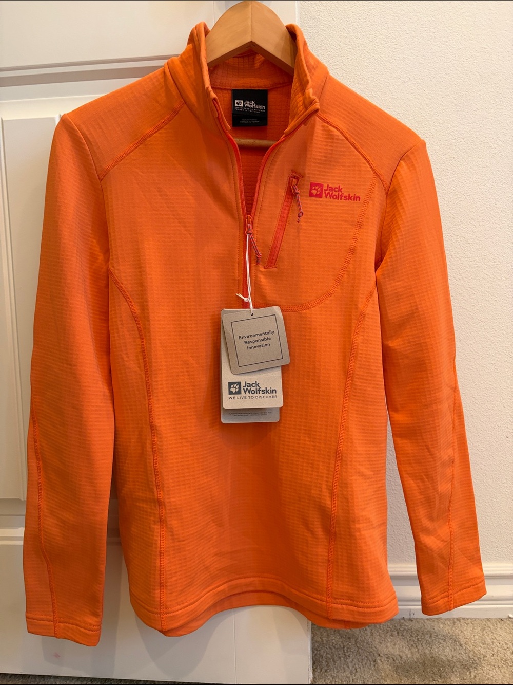 Jack Wolfskin Women’s Orange Zip-Up Performance Pullover